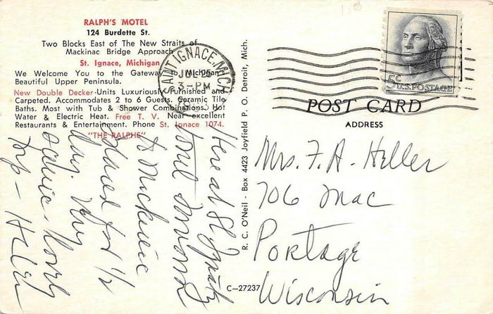 Ralphs Motel (Normandy Motel, Motel Normandy, Ralphs Northland Court) - Old Postcard Photo (newer photo)